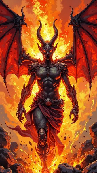 Адский кошмар диабло: пламя и отчаяние. Картинка из нейросети Flux