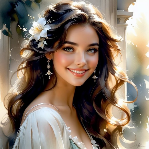 Очаровательная красотка в стиле арт-нуво: шедевр Фишера и Шаллера. Генерация из нейронной сети Stable Diffusion