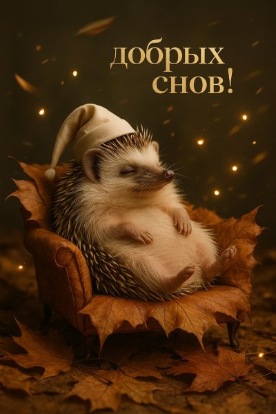 Сказка о маленьком ёжике и волшебной ночи. Нейросеть Sora Images