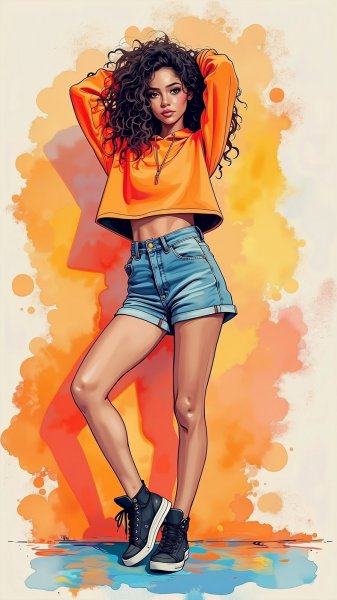 Яркий образ: мода и стиль в неоновых тонах. Нейронная сеть Flux