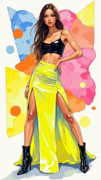 Яркий образ: неоновое вдохновение и смелые силуэты. Нейронная сеть Flux 1