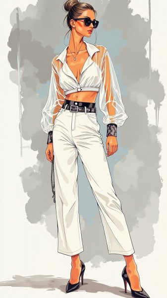 Яркая мода: Неоновая съемка с эффектным образом. Картинка из нейронной сети Flux Ai