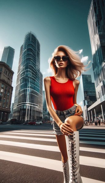 Городская элегантность: дерзкий взгляд в будущее. Изображение из нейронной сети Dalle-3