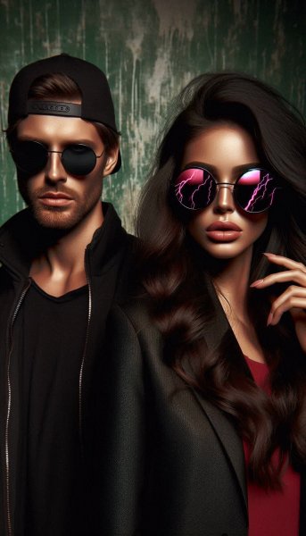 Стильная пара: городской портрет с дерзким настроением. Нейронная сеть Dalle 3
