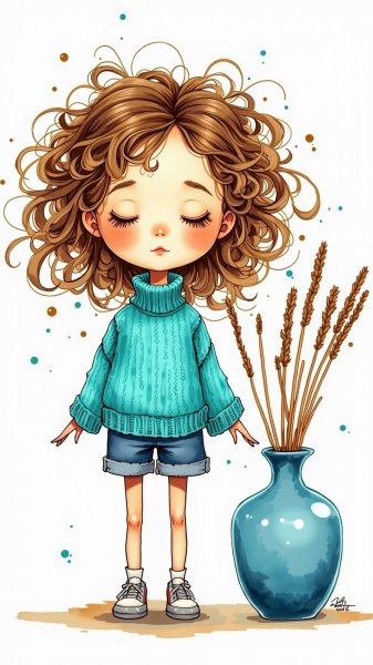 Спокойная кукла с реет диффузором и нежной улыбкой. Генерация из нейронной сети Flux Ai