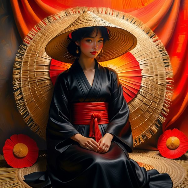 Тень и свет: сказочный портрет в масле с уютным настроением. Картинка из нейронной сети Stable Diffusion