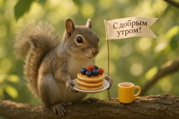 Завтрак белки на ветке дерева: утреннее настроение и сладости в лесу. Генерация из нейронной сети Sora Images