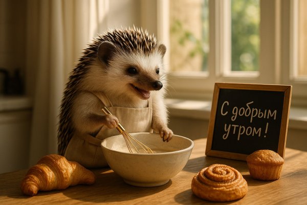 Утренний шеф-повар ежик и ароматная выпечка. Генерация из нейронной сети Sora