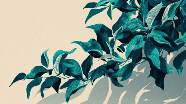 Элегантная композиция: зеленые растения в черном вазе на пастельном фоне. Нейронная сеть Midjourney