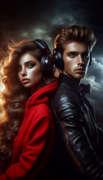 Моторный дуэт: Современная драма под звездным небом. Картинка из нейросети Dalle