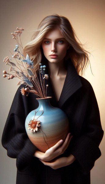 Элегантность цветов и строгость образа. Картинка из нейронной сети Dalle