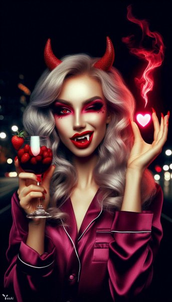 Вампирская красотка: гламур и соблазнительный взгляд на темной улице. Нейросеть Dalle