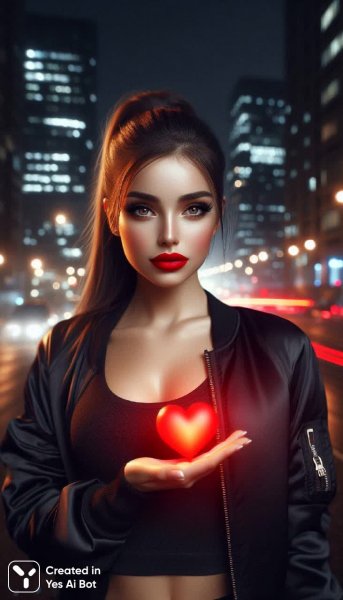 Стильная девушка в ночном городе: энергия и уверенность. Генерация из нейросети Dalle 3