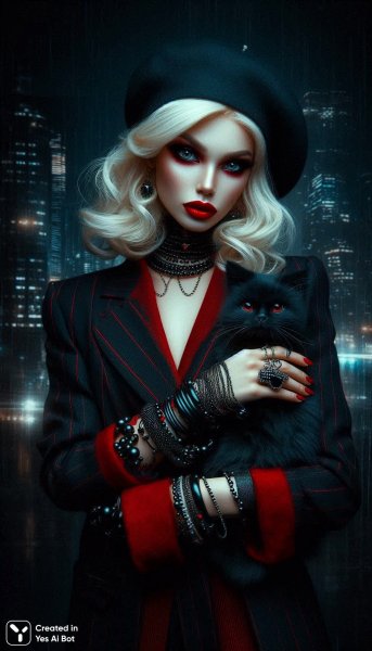 Готическая элегантность: фотосессия в стиле сюрреализма и ретро-кино. Нейронная сеть Dalle