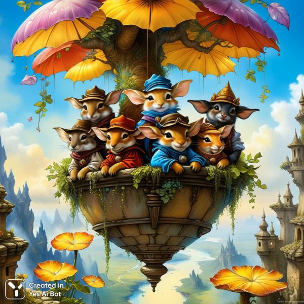 Цифровой рисунок вверх ногами: юмористическая фантазия в стиле Монж и Уолл. Изображение из нейронной сети Stable Diffusion