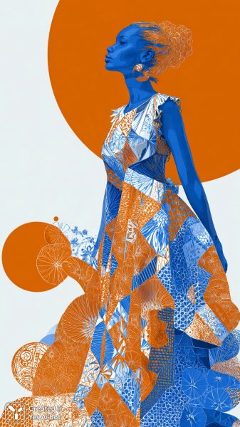 Яркий женский образ: роскошь, цвет и современное искусство. Картинка из нейросети Миджорни