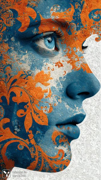 Цветочный букет на лице: дерзкий макияж в современном стиле. Нейросеть Midjourney