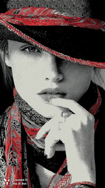 Элегантный портрет с яркими деталями и минималистичным стилем. Генерация из нейросети Midjourney