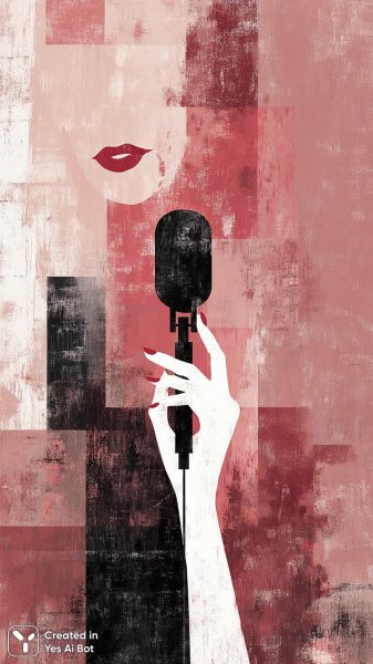 Музыкальный момент: красный акцент и минимализм в черно-белом стиле. Нейросеть Миджорни