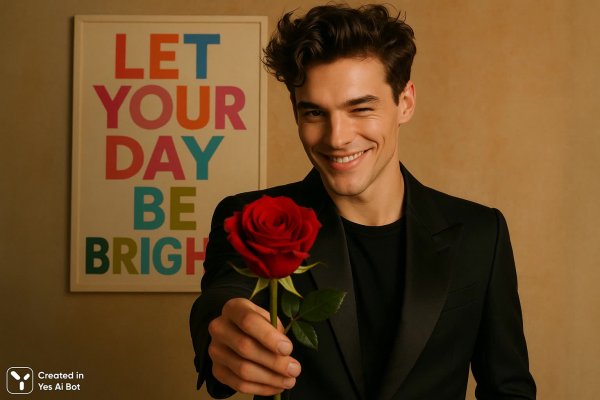 Яркая роза и позитивное послание: сюрреалистическое признание. Нейронная сеть Sora Image