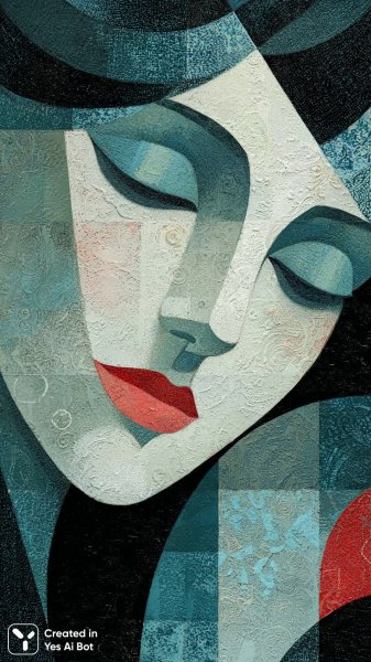 Элегантный портрет с яркими акцентами и графическим фоном. Нейронная сеть Midjourney