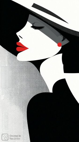 Элегантный образ: минимализм и яркий акцент на губах. Генерация из нейронной сети Миджорни