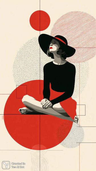 Элегантность минимализма и игривый стиль в иллюстрации. Картинка из нейронной сети Midjourney