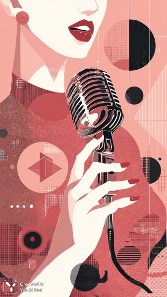 Яркий микрофон: минималистичная иллюстрация с акцентом на детали. Изображение из нейросети Midjourney