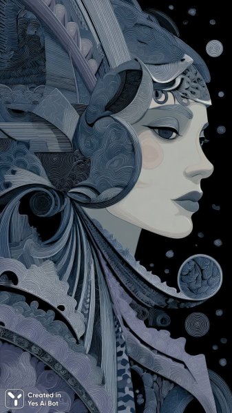 Черно-белая иллюзия: геометрия, женщина и сюрреалистичный мир в минималистичном дизайне. Изображение из нейросети Миджорни