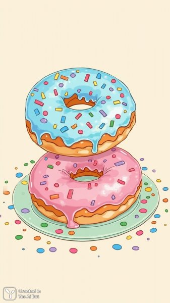 Праздничные пончики: Веселье и яркие краски. Изображение из нейронной сети Flux Ai