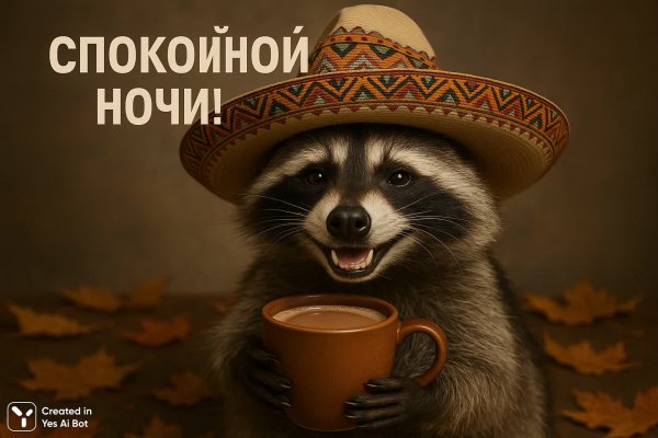 Осенний вечер с енотом и какао. Изображение из нейросети Sora