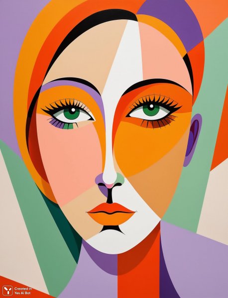 Яркий портрет: женщина с изумрудными глазами и смелыми цветами. Картинка из нейросети Stable Diffusion