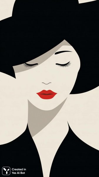Элегантный портрет с акцентом на губах и шляпе. Картинка из нейронной сети Midjourney