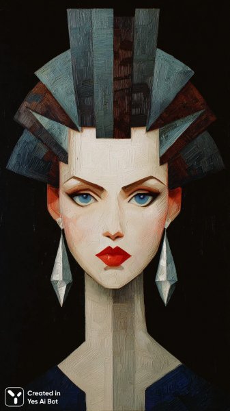 Загадочный взгляд и смелый образ современной женщины. Генерация из нейронной сети Миджорни
