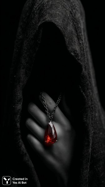 Черные перчатки и хрустальная слеза: воплощение роскоши и тайны. Изображение из нейронной сети Midjourney