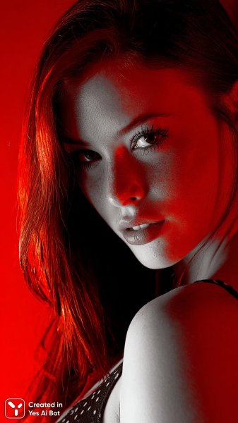 Огонь страсти: портрет женщины с алыми волосами и кружевом. Картинка из нейросети Midjourney