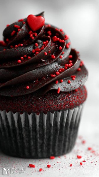 Изысканный красный бархат с шоколадным великолепием. Картинка из нейронной сети Миджорни