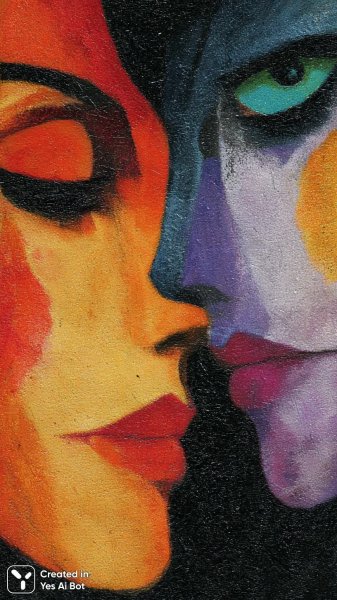 Двойственность и гармония: симфония цвета и формы в современном искусстве. Изображение из нейросети Midjourney