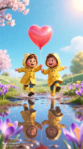 Весёлые дети и яркий праздник весны. Нейросеть QWEN