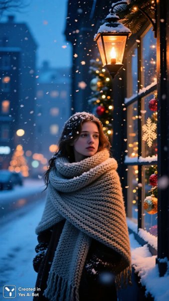 Загадочная ночь под мерцающим светом фонаря. Картинка из нейросети Qwen Images