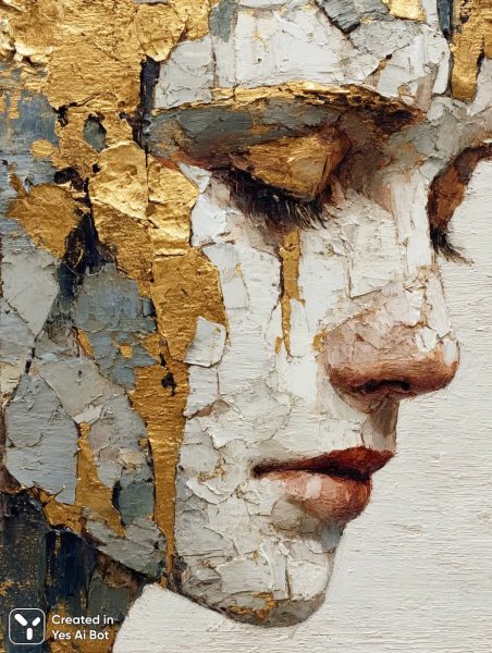 Нежная женственность: портрет в стиле абстрактного экспрессионизма и импасто. Изображение из нейронной сети Миджорни