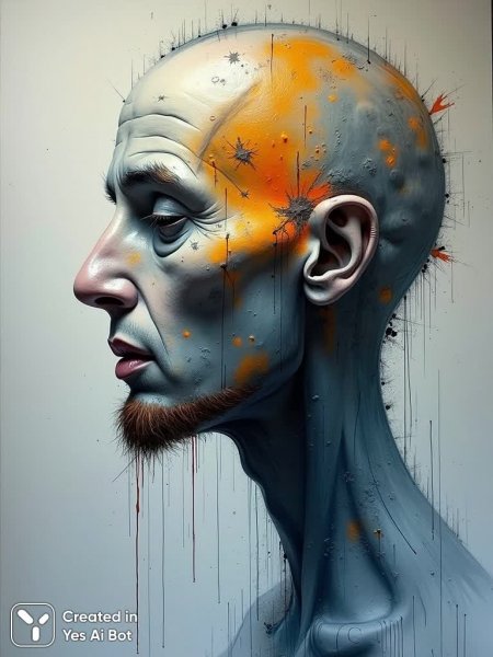 Загадочный портрет: игра света и тени в абстрактном выражении. Картинка из нейронной сети Flux Ai