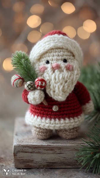 Санта-мастер вяза крючком и праздничное настроение. Генерация из нейросети Миджорни