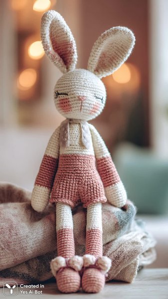 Забавный заяц в розовом наряде с туфельками. Изображение из нейросети Миджорни