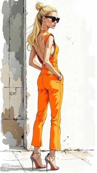 Неоновый образ в индустриальном пространстве. Картинка из нейронной сети Flux 1