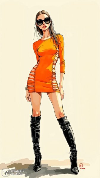 Неоновый образ: смелый силуэт и дерзкий стиль. Нейронная сеть Flux.1