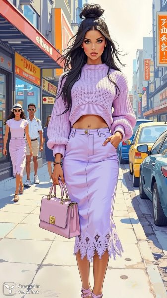 Стиль и уверенность: городская мода в пастельных тонах. Нейронная сеть Flux.1