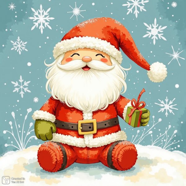 Санта из пряжи — новогоднее чудо своими руками. Изображение из нейросети Flux 1