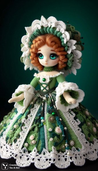 Вдохновение викторианской модой: кукла ручной работы в историческом платье. Нейронная сеть Dalle 3