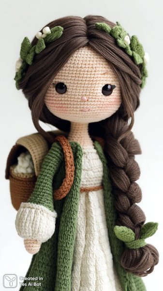 Кукла ручной работы: летнее настроение в кружевном платье. Изображение из нейронной сети Миджорни